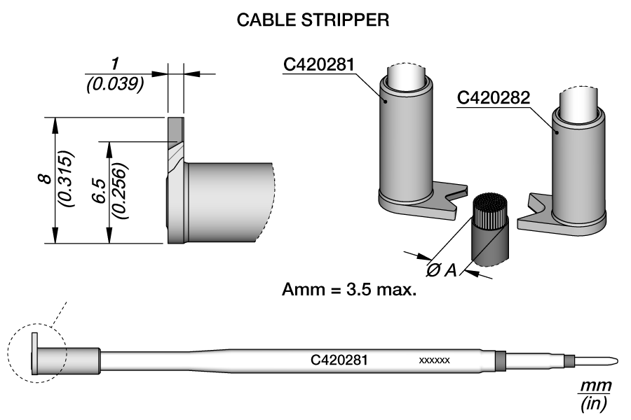 C420281 - Wire Stripper Cartridge Ø 3.5 Max